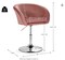 Adjustable Height Vanity Chair Pink Velvet Makeup Chair with Chrome Frame, Round-Back, Comfortable Swivel Accent Leisure Chair for Living Room, Bedroom